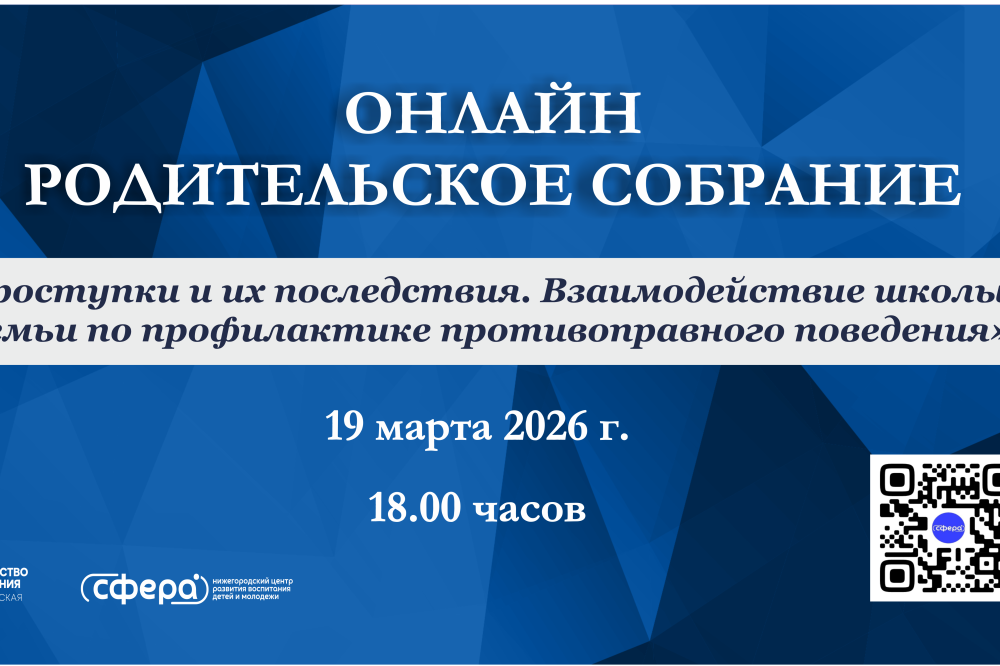 В Нижегородской области пройдет онлайн-собрание для родителей