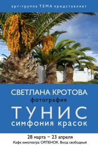 В Н.Новгороде 28 марта откроется фотовыставка Кротовой &quot;Тунис. Симфония красок&quot;

