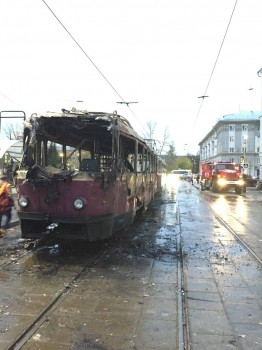 Трамвай № 6 сгорел в центре Сормова