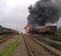 Пожар на станции Горький-Сортировочный не повлиял на движение поездов – МЧС