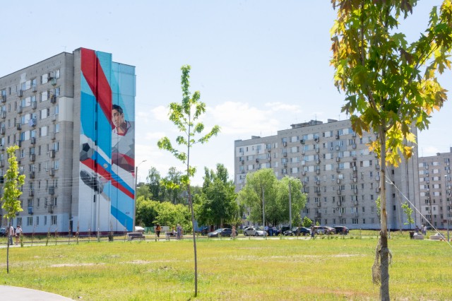 Футболиста и хоккеиста изобразят на фасадах девятиэтажек в Нижнем Новгороде