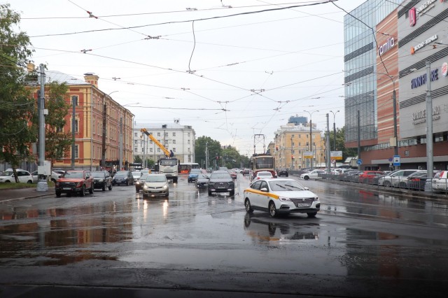 В Нижнем Новгороде завершены работы по замене трамвайных путей на пересечении улиц Белинского и Кулибина