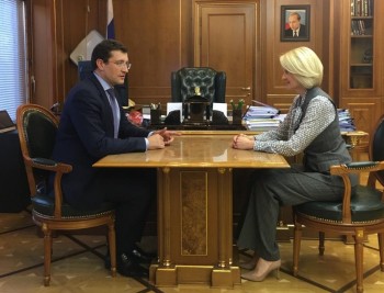 Вице-премьер правительства РФ Виктория Абрамченко и губернатор Глеб Никитин обсудили реализацию нацпроекта "Экология" в Нижегородской области