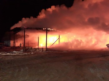 Деревообрабатывающий цех на площади свыше 2 тыс. кв. м. сгорел в Нижегородской области (ВИДЕО)