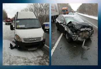 ДТП с участием автобуса и автомобиля произошло в Лысковском районе Нижегородской области