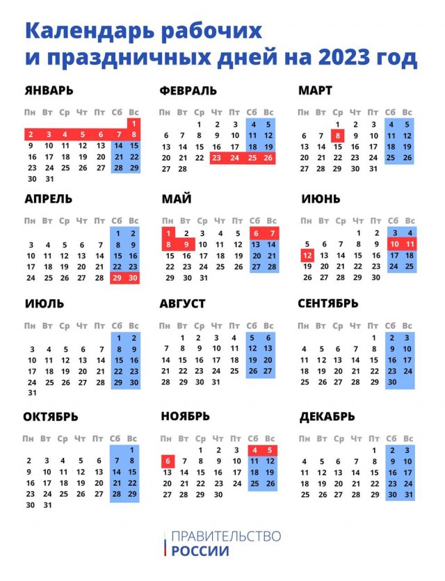 Правительство определило выходные дни для россиян в 2023 году Правительство определило выходные дни для россиян в 2023 году